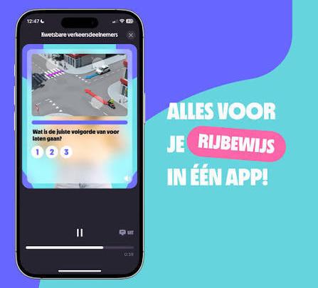 De On My Way-app met theorievragen voor je rijbewijs