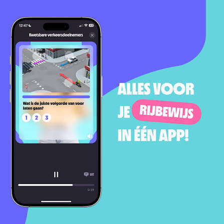 De On My Way-app met theorievragen voor je rijbewijs
